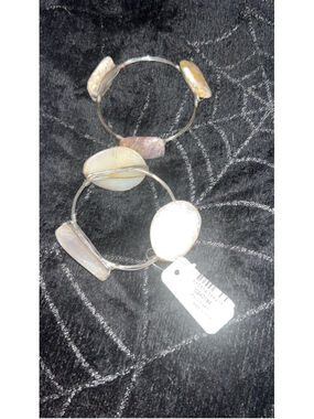 Women's Unbranded White Brown Stone Wire Bracelets One Size